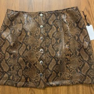 Astr Brown Snakeskin Skirt